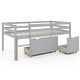 preview thumbnail 8 of 21, Twin Size Low Loft Bed with 3 Drawers with Ladder and Full-length Guardrails