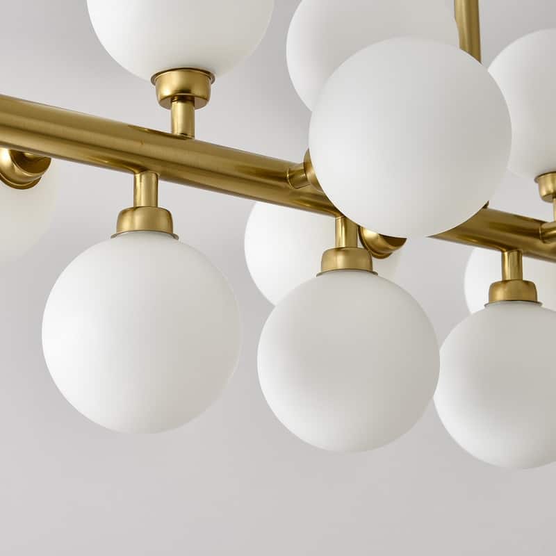 Modern Linear Chandelier 16-Light Sputnik Glass Globe Chandelier Mid Century - 38inch