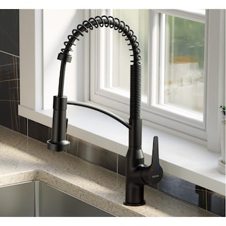 Karran Scottsdale Single-Handle Pull-Down Sprayer Kitchen Faucet with Matching Soap Dispenser