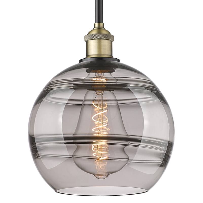 Innovations Lighting 616-1S 11 10 Rochester Pendant Rochester 10" Wide - Black Antique Brass / Light Smoke