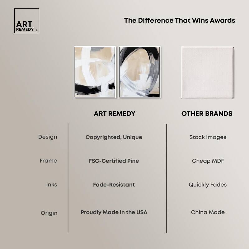 Neutral Interplay I Canvas Set of 2 by Art Remedy
