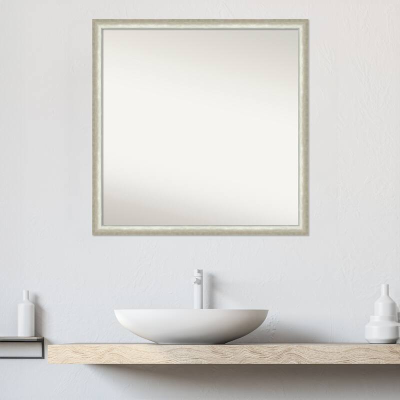 Two Tone Non-Beveled Wood Framed Bathroom Vanity Wall Mirror
