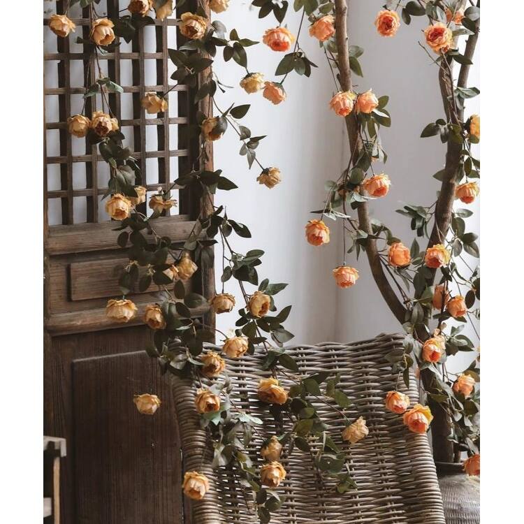 RusticReach Artificial Small Peony Flower Vine 65" Long