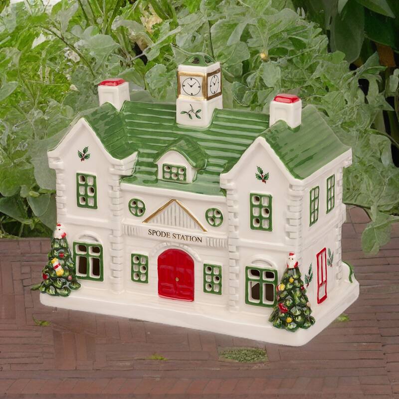 Spode Christmas Tree Village Train Station Miniature