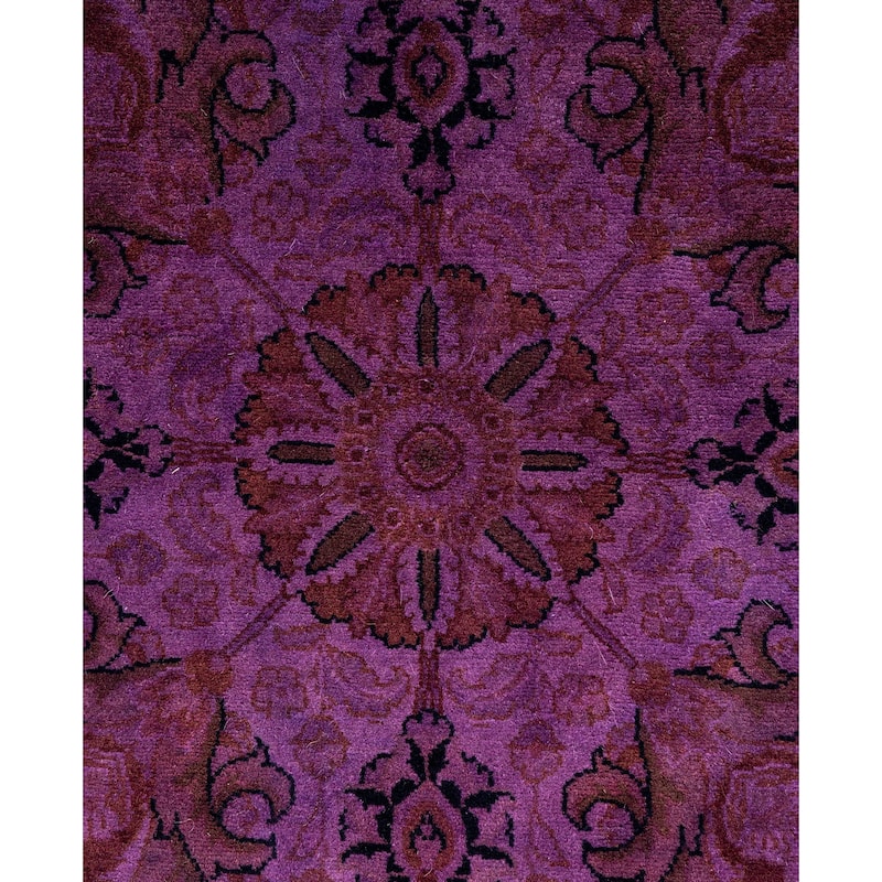 Overdyed One-of-a-Kind Hand-Knotted Area Rug - Purple - 7' 1" x 7' 1"