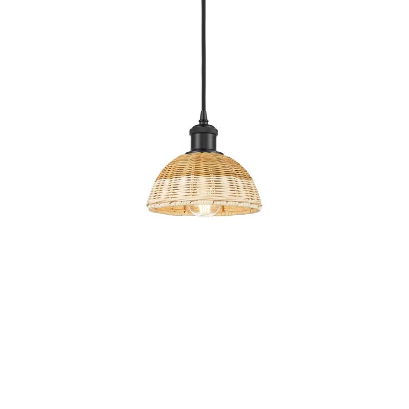 Innovations Lighting 516-1P-7-8 Bristol Natural II Pendant Bristol - Matte Black / Natural