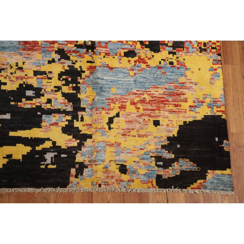 Contemporary Abstract Oriental Area Rug Hand-Knotted Wool Carpet - 8'3" x 11'3"