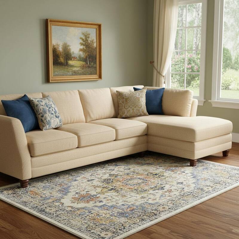 HomeRoots Medallion Traditional Rectangle Area Rug - 8' X 10'