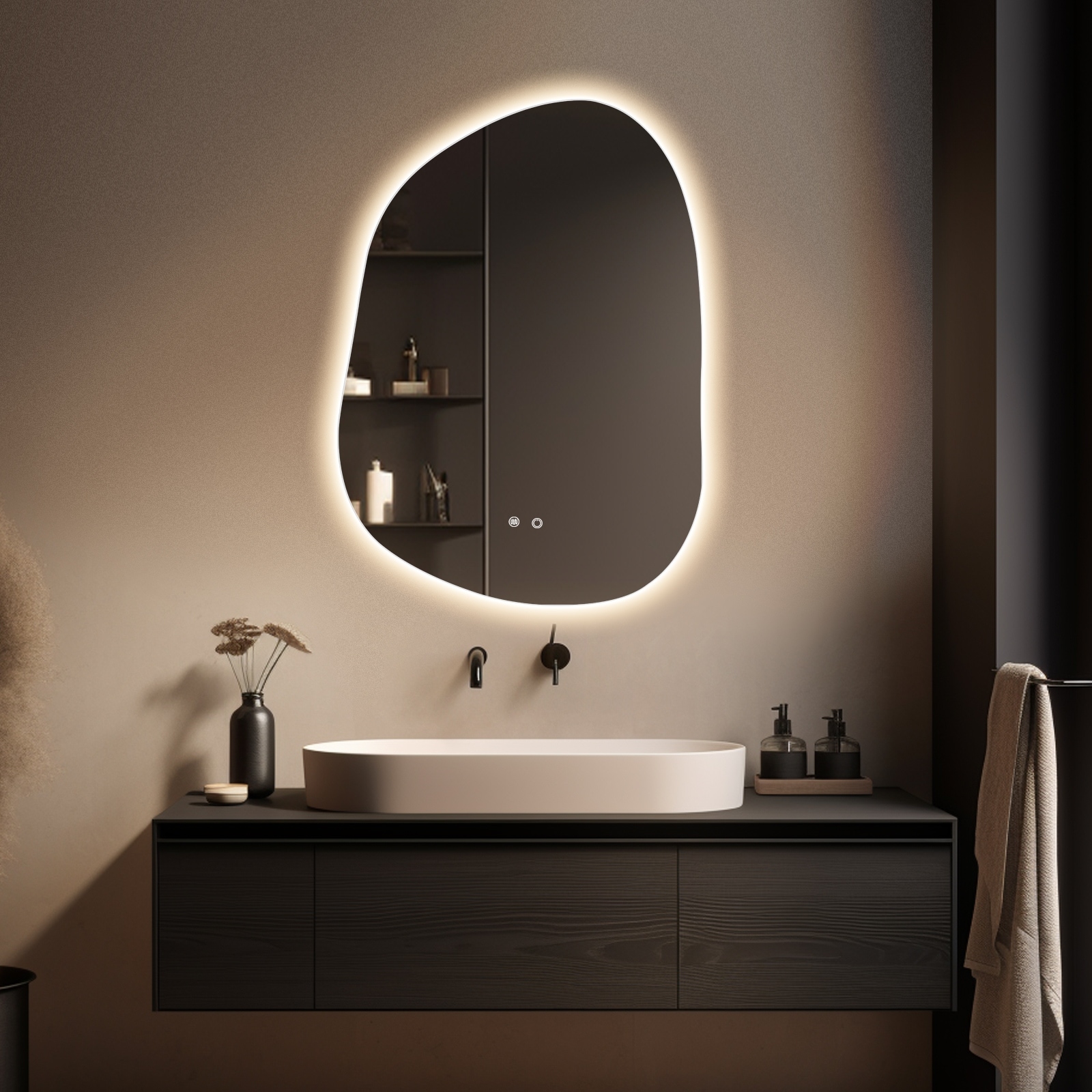 Wallbeyond 3-Tone Modern Style Frameless Rectangular LED Wall Mirror