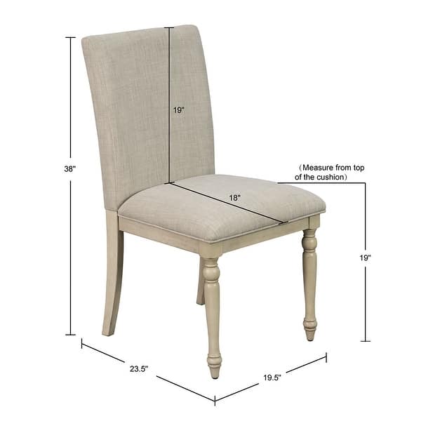 Martha Stewart Fiona Upholstered Dining Chair with Turned Wood Legs- Set of 2