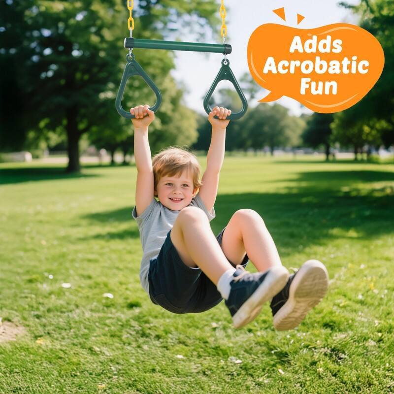 9.5' Heavy Duty Metal Swing set for Backyard with Platform Swing, Belt Swing, and Trapeze Bar
