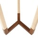 preview thumbnail 4 of 3, Brown Wooden Console Table with Rope Wrapped Frame