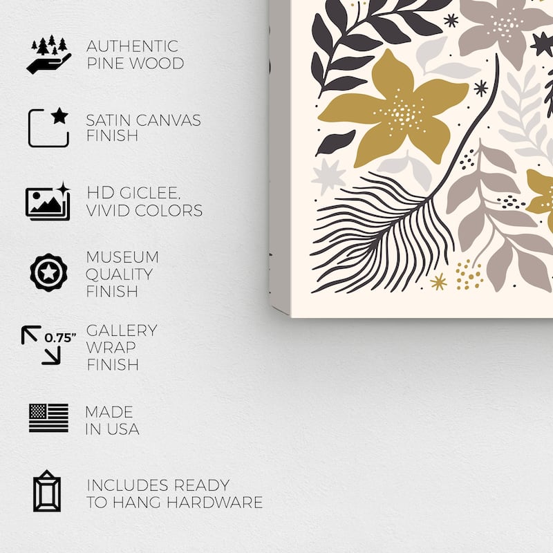 Wynwood Studio Canvas Holiday and Seasonal Silver Gold Holiday Gray Modern & Contemporary Wall Art Canvas Print