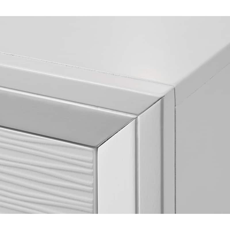 Contemporary Modern Look 2-Drawer Nightstand End Table Two Storage Drawers Round Knobs Bedroom Living Room Wooden Furniture - White