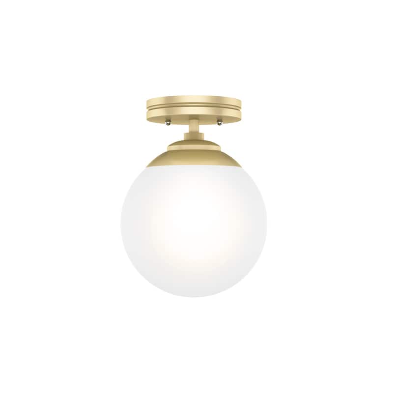 Hunter Hepburn 1-Light Flush Mount Ceiling Light - Bedroom, Bath, Entry, Hallway - Damp-Rated - Vintage, Globe Light