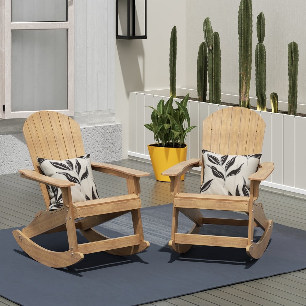 Vineyard HIPS Outdoor Eco-Friendly All Weather Seashell Rocking Adirondack Chairs (Set of 2)