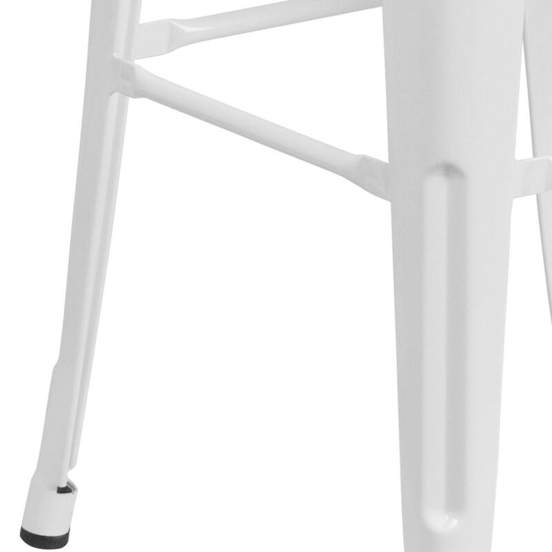 4 Pack 30" High Backless Metal Indoor-Outdoor Barstool with Square Seat