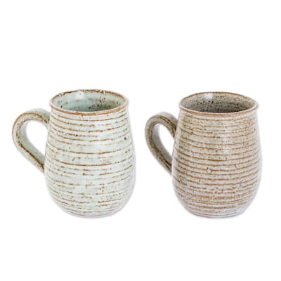 Novica Handmade Fragrant Aroma Ceramic Mugs (Pair)