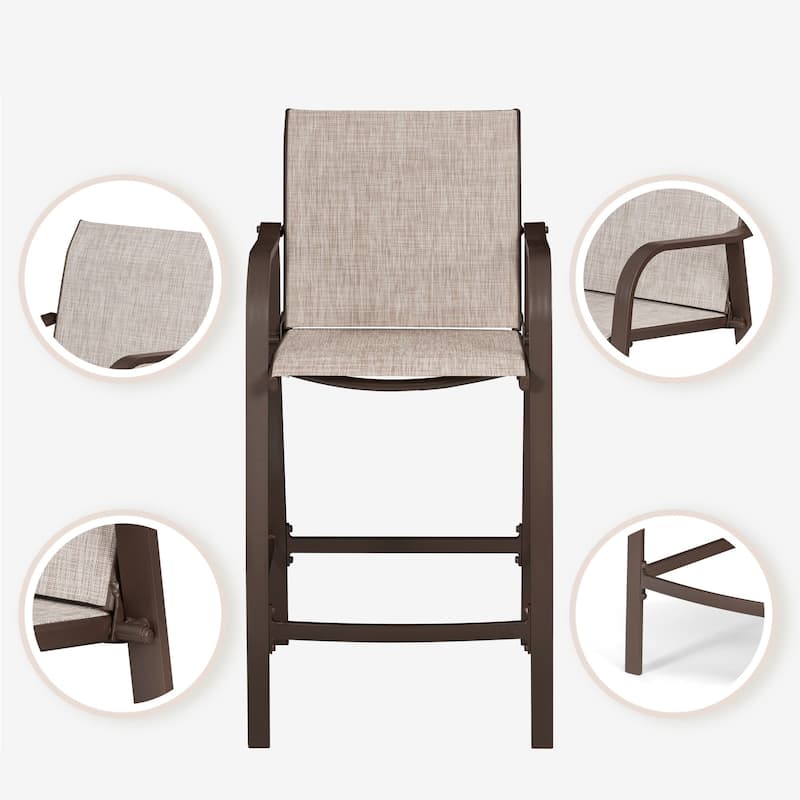 VredHom Outdoor Patio Aluminum Bar Stools (Set of 4)