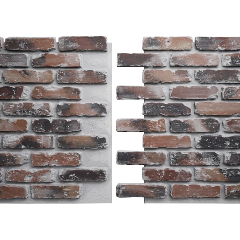 EverStone Aged Brick Faux Brick Panel, 46 7/8"W x 27"H x 1 1/4"D