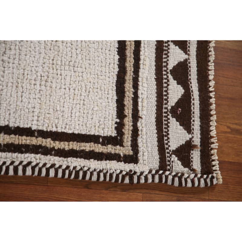 Beige Anatolian Turkish Runner Rug Handmade Wool Carpet - 3'1"x 11'2"