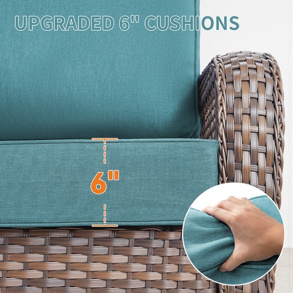 dimension image slide 12 of 14, Gymojoy 6-Inch Thick Outdoor Deep Seating Cushion Set, 22"/24" Wide Options, Waterproof & Fade Resistant for Patio Furniture