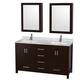 Option Espresso / White Carrara Marble Top / Brushed