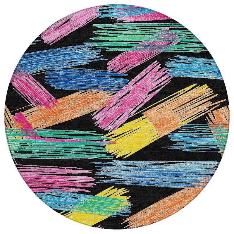 HomeRoots Striped Contemporary Rectangle Outdoor Rug