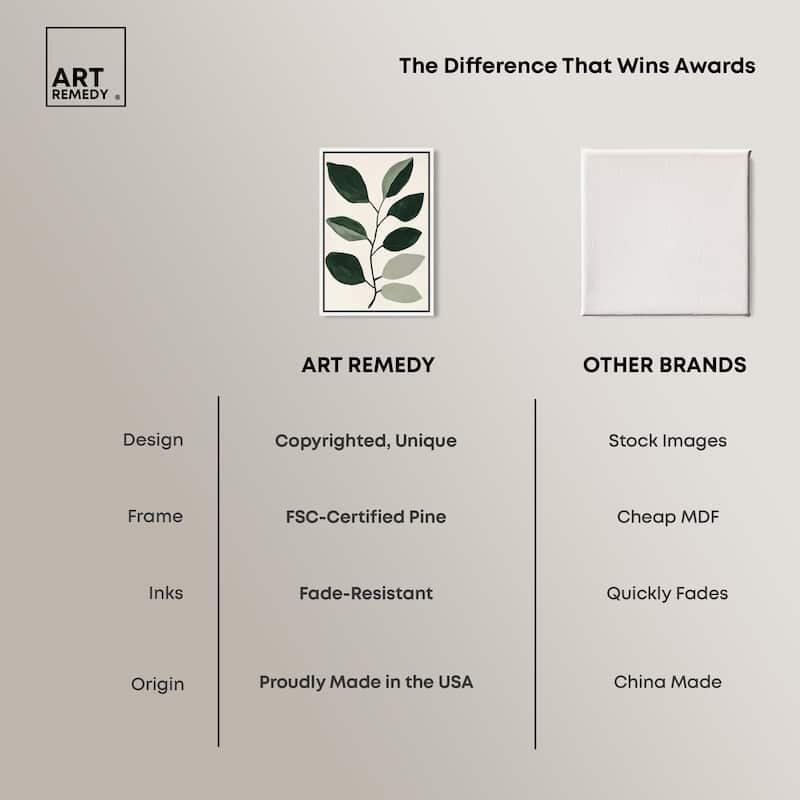 Green and Grey Branch I Canvas by Art Remedy