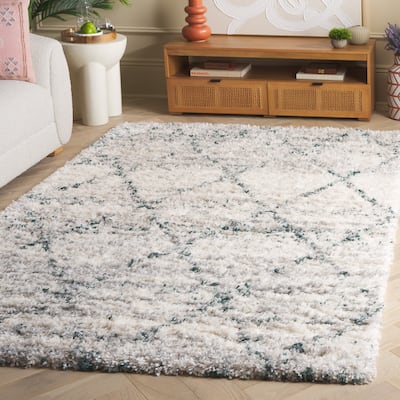 SAFAVIEH Fontana Shag Alja Modern Trellis 2-inch Thick Rug