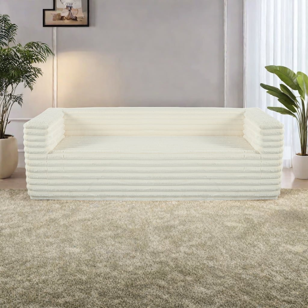89" Fabric 3-Seater Sofa for Living Rooms and Small Spaces - Ultra-Soft Modern Lounge Couch