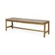 preview thumbnail 2 of 12, Cambria Wicker Bench by Christopher Knight Home Teak + Light Gray