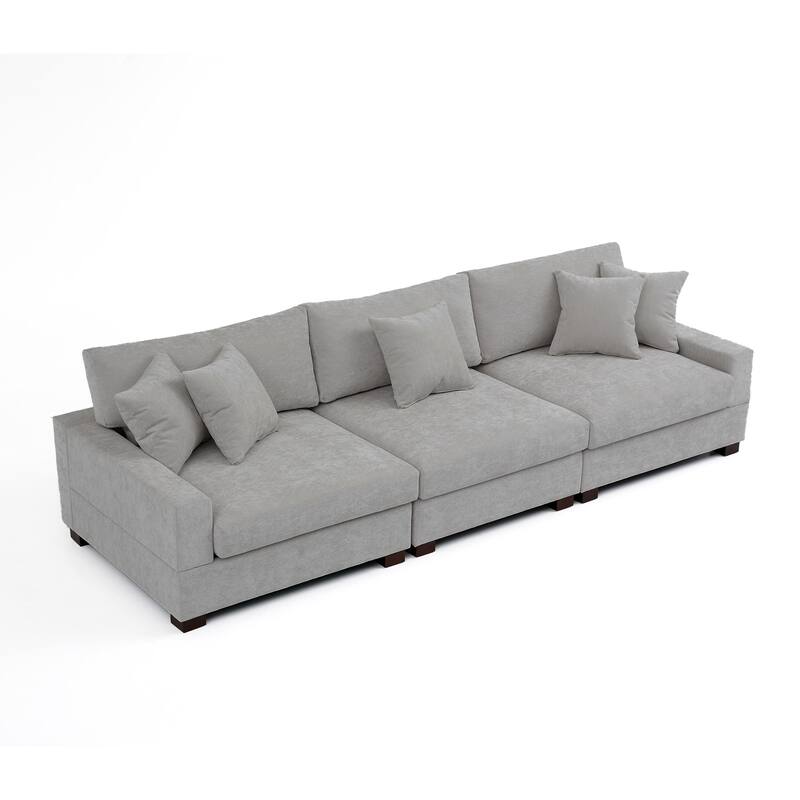Modern Upholstered Chenille Modular Sectional Sofa with Pillow