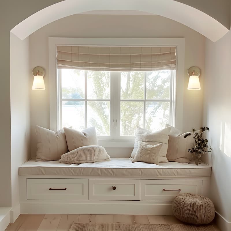 Fabrey Mid-century Modern Glam 1-light Fabric Shade Armed Wall Sconce Bathroom Vanity Light