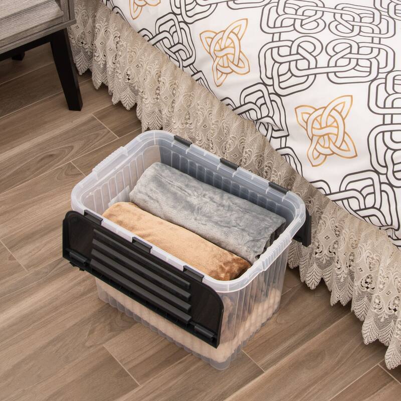16 L Deep Storage Container with Hinged Lid - 10" H x 15" W x 10" D