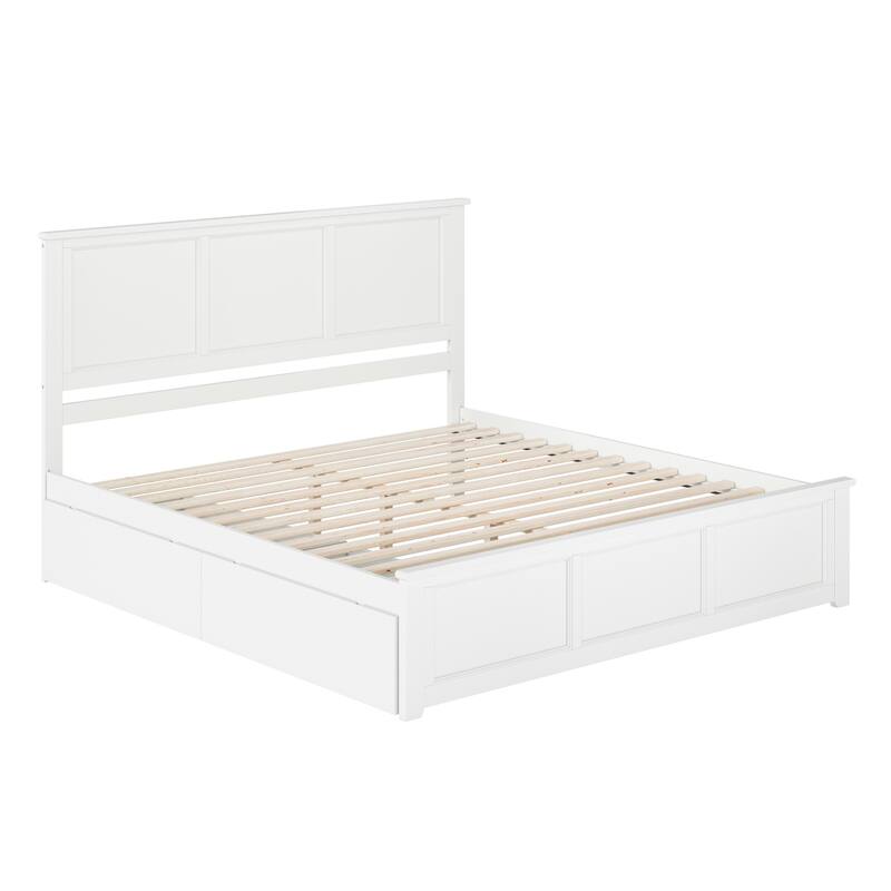 Madison Platform Bed with Matching Footboard with Storage Drawers