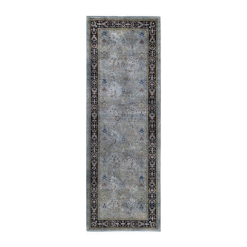 Contemporary Overdyed Wool Hand Knotted Runner - 2' 7" x 7' 8"