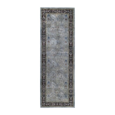 Contemporary Overdyed Wool Hand Knotted Runner - 2' 7" x 7' 8"