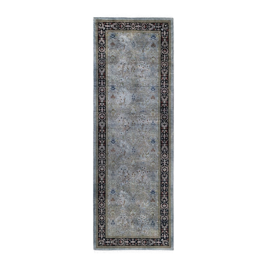 Contemporary Overdyed Wool Hand Knotted Runner - 2' 7" x 7' 8"