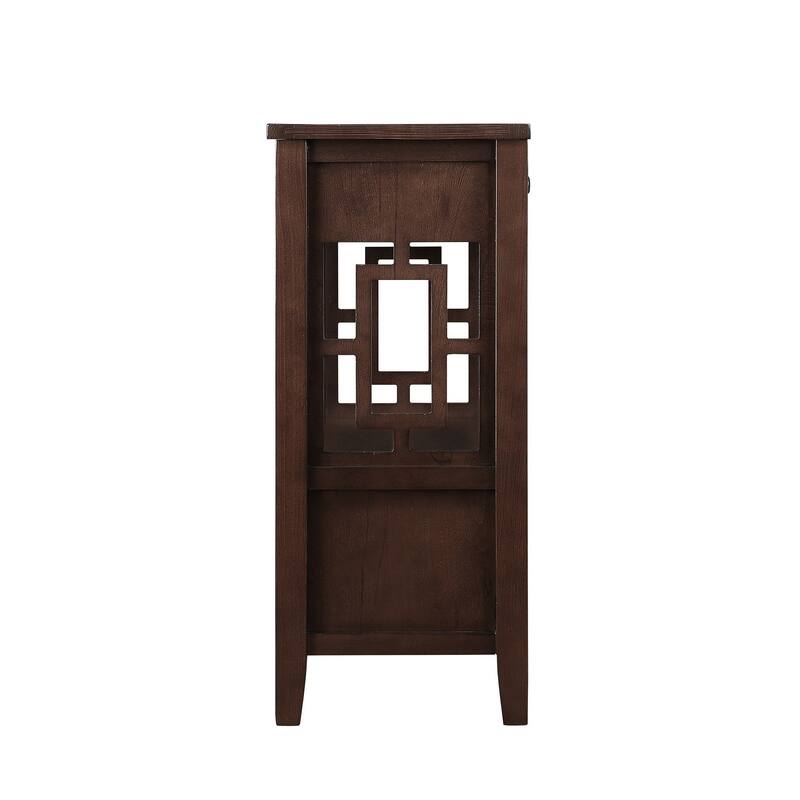 Farmhouse Pine Wood Console Table with 4 Drawers and 1 Shelf