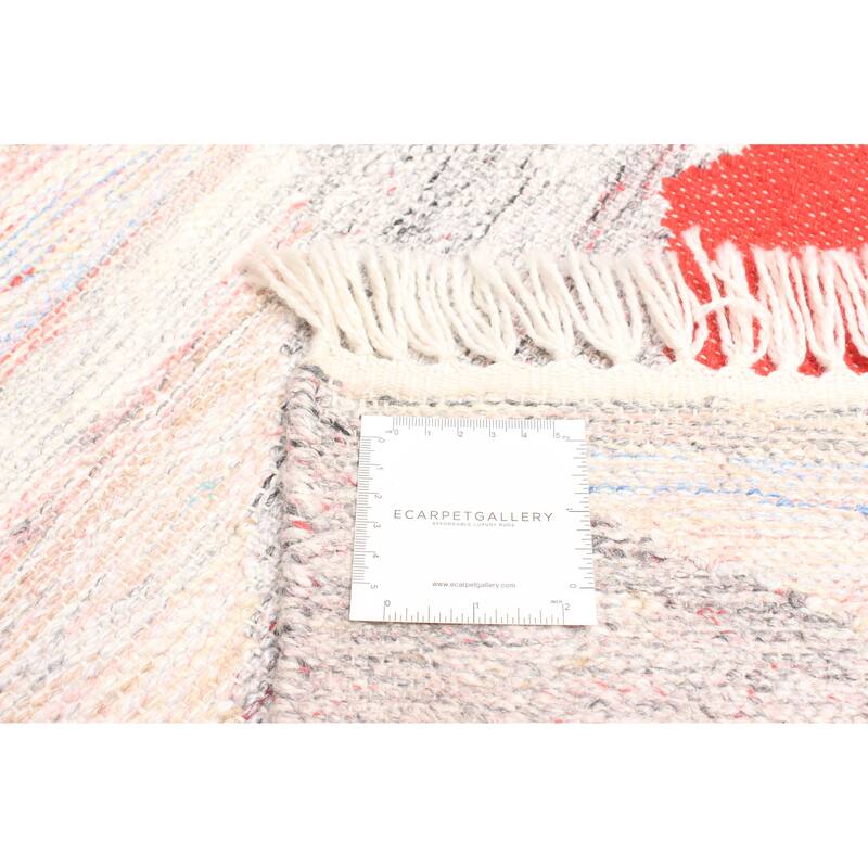 ECARPETGALLERY Flat-Weave Ankara FW Grey Wool Kilim - 5'4 x 7'9