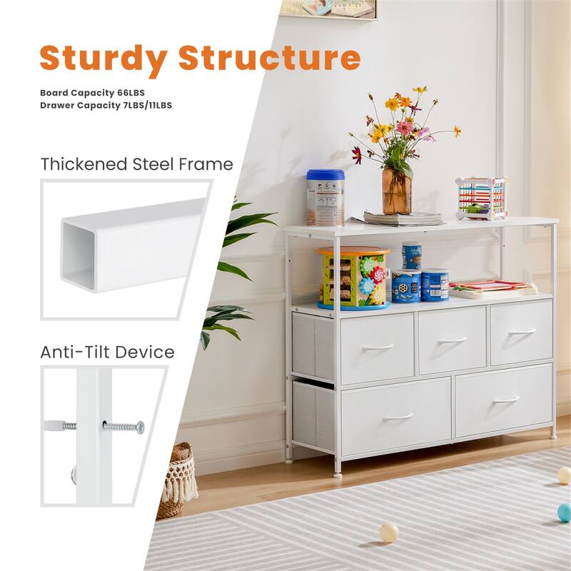 Closet Fabric Dresser with Metal Frame