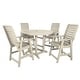 preview thumbnail 23 of 49, Weatherly 5-piece Outdoor Dining Set - 48" Round Table, Counter-height Whitewash