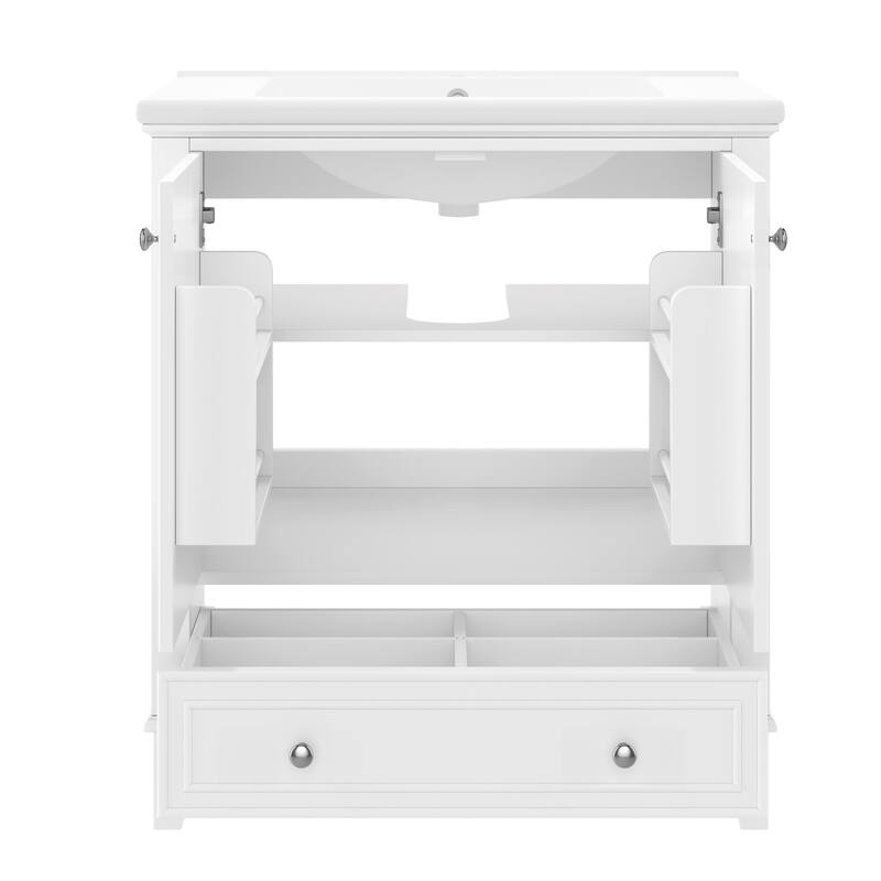 Bathroom Vanity with Sink Top, Bathroom Cabinet with Doors and Drawer, Bathroom Storage Cabinet with Adjustable Shelf