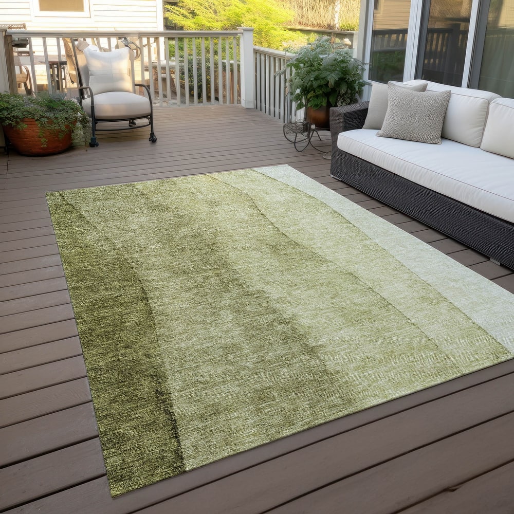 Machine Washable Indoor/ Outdoor Chantille Modern Horizon Rug