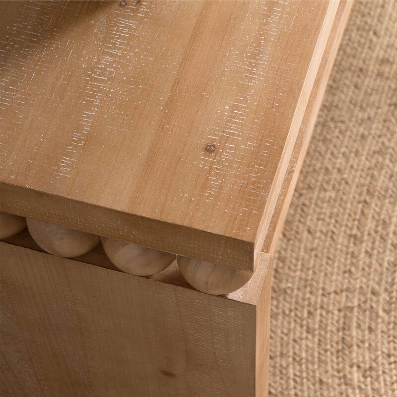 59in Modern Rustic Console Table Narrow Entryway Wood Storage Farmhouse Open Shelf