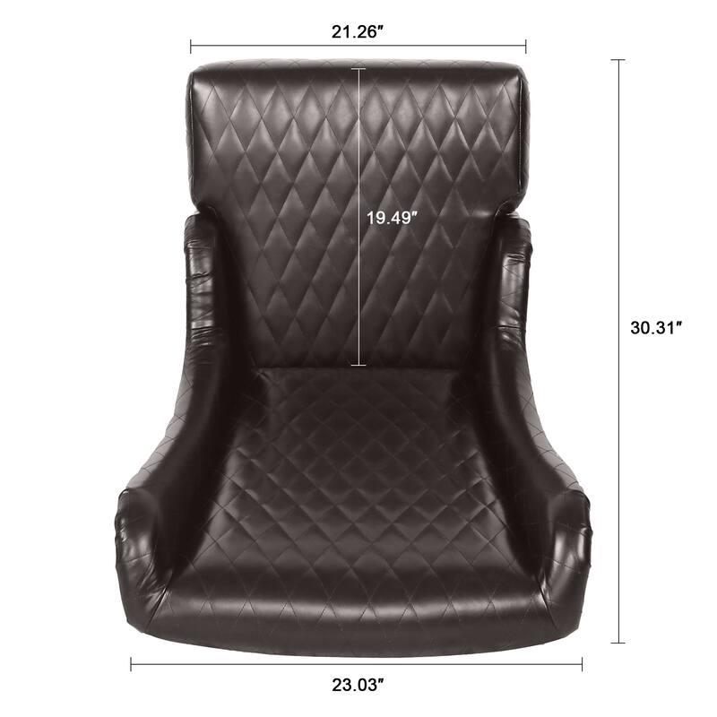 Faux Leather Wingback Chair with Wooden Legs and High Back Support