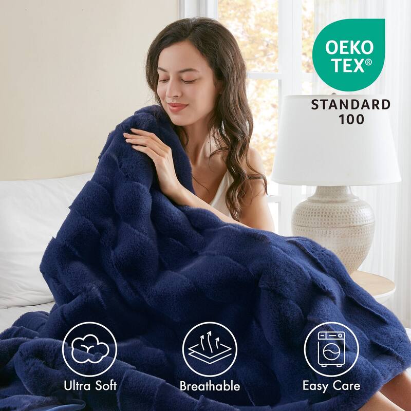 Madison Park Camille Faux Fur Throw