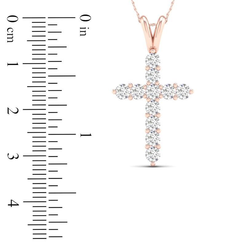 1 1/4ct TDW Diamond Cross Pendant Necklace in 14k Gold for Women