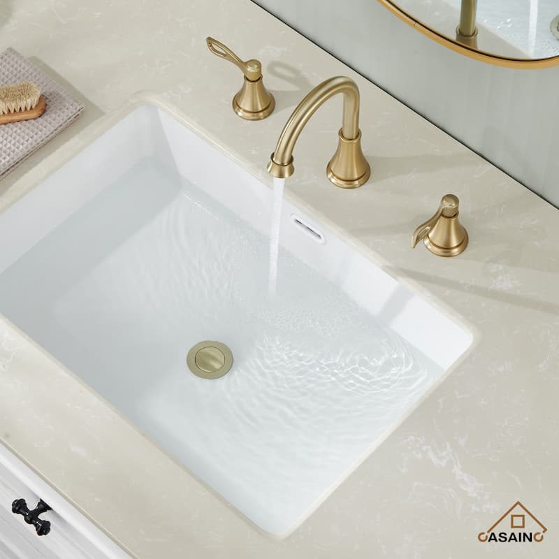 8 in. Widespread Double Handle Bathroom Faucet with Drain Kit Included